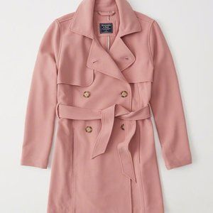 Pink Abercrombie Drapey Trench Coat